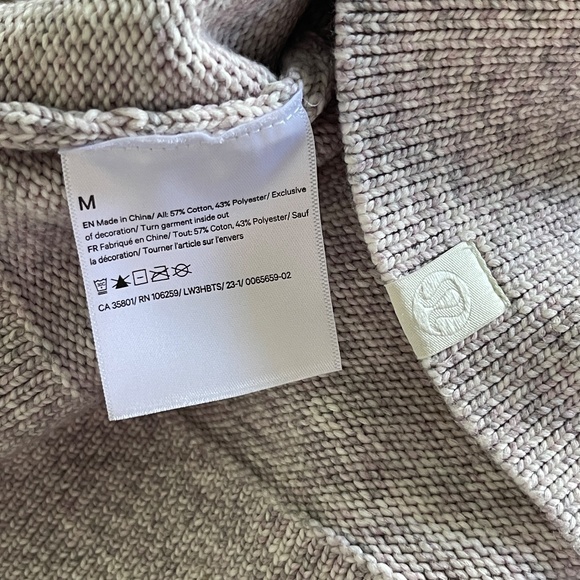 NWT Lululemon Boxy Cotton-Blend Sweater, Light Pink/Grey Heather, Medium - Picture 11 of 15